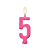 Vela Regina Parabéns Pink N°5 - Embalagem com 1 UN - Imagem 2