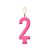 Vela Regina Parabéns Pink N°2 - Embalagem com 1 UN - Imagem 2