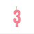 Vela Regina Aniversário Rosa N°3 - Embalagem com 1 UN - Imagem 2
