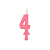 Vela Regina Aniversário Rosa N°4 - Embalagem com 1 UN - Imagem 2