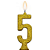 Vela Regina Parabéns Glitter Ouro N°5 - Embalagem com 1 UN - Imagem 2