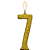 Vela Regina Parabéns Glitter Ouro N°7 - Embalagem com 1 UN - Imagem 2