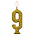 Vela Regina Parabéns Glitter Ouro N°9 - Embalagem com 1 UN - Imagem 2