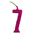 Vela Regina Parabéns Glitter Pink N°7 - Embalagem com 1 UN - Imagem 1