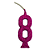 Vela Regina Parabéns Glitter Pink N°8 - Embalagem com 1 UN - Imagem 1