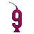 Vela Regina Parabéns Glitter Pink N°9 - Embalagem com 1 UN - Imagem 1