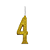 Vela Regina Parabéns Glitter Ouro N°4 - Embalagem com 1 UN - Imagem 2