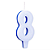 Vela Regina Glitter Azul N°8 - Embalagem com 1 UN - Imagem 2