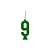Vela Regina Parabéns Glitter Verde N°9 - Embalagem com 1 UN - Imagem 2