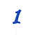 Vela Regina Pick Azul Glitter N°1 - Embalagem com 1 UN - Imagem 2