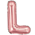 Balão Metalizado Rosé Letra L Tam 32'' - Embalagem com 1 UN - Imagem 1