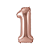 Balão Metalizado Rosé N°1 Tam 16'' - Embalagem com 1 UN - Imagem 1
