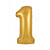 Balão Metalizado Dourado N°1 Tam 16'' - Embalagem com 1 UN - Imagem 1