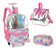 Kit Mochila Com Rodinha Juvenil Barbie Paetê Fashion - Imagem 1