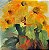 Sol de Verão - Obra com Tema Floral - Expressionismo Moderno por Sueli Dabus - 80cm x 80cm - Imagem 1