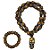 Colar Guia De Caveira Com Pulseira Marrom/Preto - Imagem 1