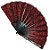 Leque Grande De Luxo Cigana Preto/Vermelho Com Renda - Imagem 3