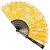 Leque Grande De Luxo Cigana Amarelo Com Renda - Imagem 1