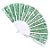 Leque Grande De Luxo Cigana Branco/Verde Com Renda - Imagem 3