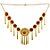 Colar Dourado Com Pendulos E Medalhas Vermelhas Com Fecho - Imagem 3