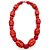 Colar Elástico C/ Entremeios De Madeira Vermelho - Imagem 2