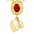 Pulseira Bracelete Medalhão Colorido Cigana Odalisca C/ Anel - Imagem 5