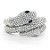 Pulseira Bracelete Espiral Tubular Cobra Prata C/ Zircônia - Imagem 2