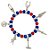 Pulseira Adorno Enfeite P/ Quartinha Orixá Ogum Vermelho/Azul Marinho - Imagem 1