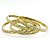 Pulseira Dourada Trio Argolas Com Textura - Imagem 1