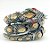 Pulseira Serpente Chumbo Com Pedraria Colorida - Imagem 1