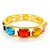 Pulseira Bracelete Dourado Com Pedraria Colorida - Imagem 1
