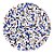 Pacote 100G Conta De Missanga Leitosa Tricolor Branco/Azul Marinho/Vermelho - Imagem 1