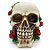 Estatueta Cranio De Caveira C/ Rosas Em Resina 11Cm - Imagem 1