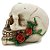 Estatueta Cranio De Caveira C/ Rosas Em Resina 11Cm - Imagem 3