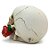 Estatueta Cranio De Caveira C/ Rosa Na Boca Em Resina 12Cm - Imagem 4