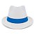 Chapéu Panamá Zé Pelintra Carioca Cais Branco Faixa Azul Escuro - Imagem 2