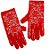 Luva Curta De Renda Vermelha Floral Para Pombagira - Imagem 1