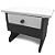 Banco P/ Preto Velho C/ Gaveta Bicolor Branco/Preto Mdf/Mdp - Imagem 2