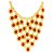 Colar Dourado De Medalhas Ciganas Vermelho Com Fecho - Imagem 2