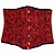 Corset Feminino Jacquard Vermelho/Preto C/ Hastes e Amarração Ajustável S/ Busto - Imagem 5