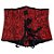 Corset Feminino Jacquard Vermelho/Preto C/ Hastes e Amarração Ajustável S/ Busto - Imagem 6