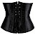 Corset Feminino Jacquard Preto Liso C/ Hastes e Amarração Ajustável S/ Busto - Imagem 4