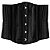 Corset Feminino Jacquard Preto Liso C/ Hastes e Amarração Ajustável S/ Busto - Imagem 6