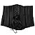 Corset Feminino Jacquard Preto Liso C/ Hastes e Amarração Ajustável S/ Busto - Imagem 7