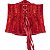 Corset Feminino Jacquard Vermelho C/ Hastes e Amarração Ajustável S/ Busto - Imagem 7