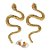 Par De Brinco Cobra Serpente Grande Dourado (Tarraxa) - Imagem 1