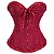 Corset Feminino Jacquard Bordo C/ Hastes e Amarração Ajustável C/ Busto - Imagem 1