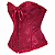 Corset Feminino Jacquard Bordo C/ Hastes e Amarração Ajustável C/ Busto - Imagem 2