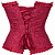 Corset Feminino Jacquard Bordo C/ Hastes e Amarração Ajustável C/ Busto - Imagem 3