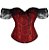 Corset Feminino Jacquard Preto/Vermelho C/ Hastes e Amarração Ajustável C/ Busto - Imagem 1